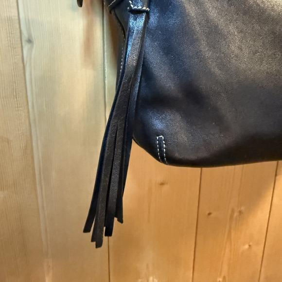 Vintage COACH 1417 Black Leather East West Legacy Shoulder Bag Tassel Silver - Picture 3 of 16